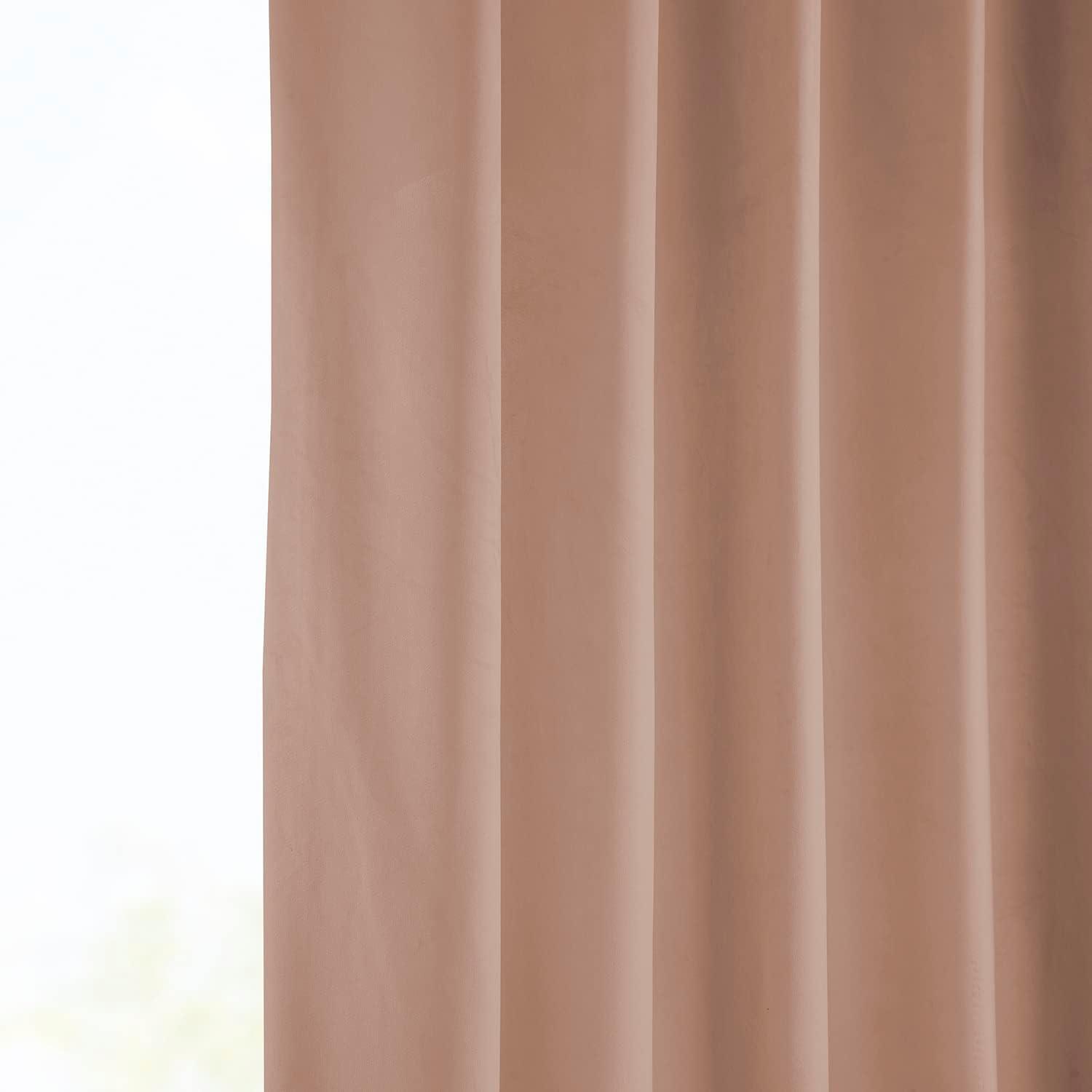HPD Half Price Drapes Heritage Plush Velvet Curtains 108 Inches Long Room Darkening Curtains for Bedroom & Living Room 50W x 108L, (1 Panel), Peach Blossom