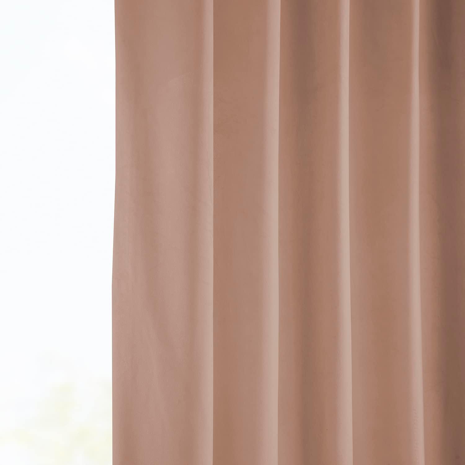 HPD Half Price Drapes Heritage Plush Velvet Curtains 108 Inches Long Room Darkening Curtains for Bedroom & Living Room 50W x 108L, (1 Panel), Peach Blossom