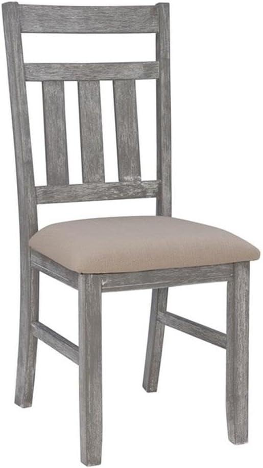 Linon Turino Wood Dining Side Chair in Weathered Gray (Set of 2)