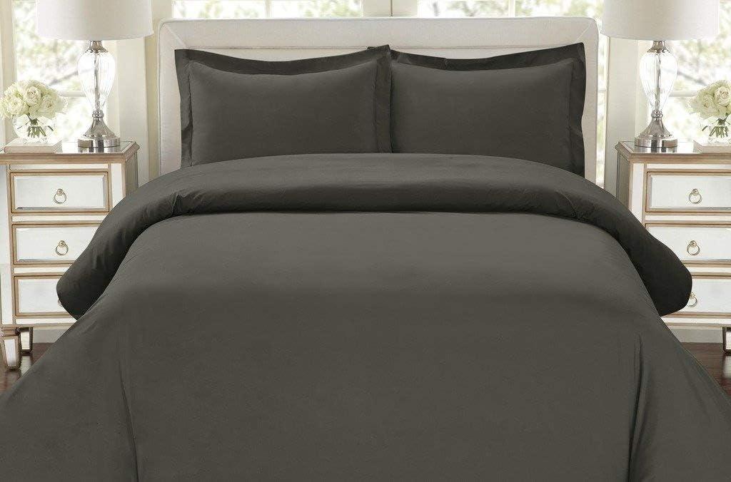 Gray Queen Size Microfiber 3-Piece Duvet Cover Set