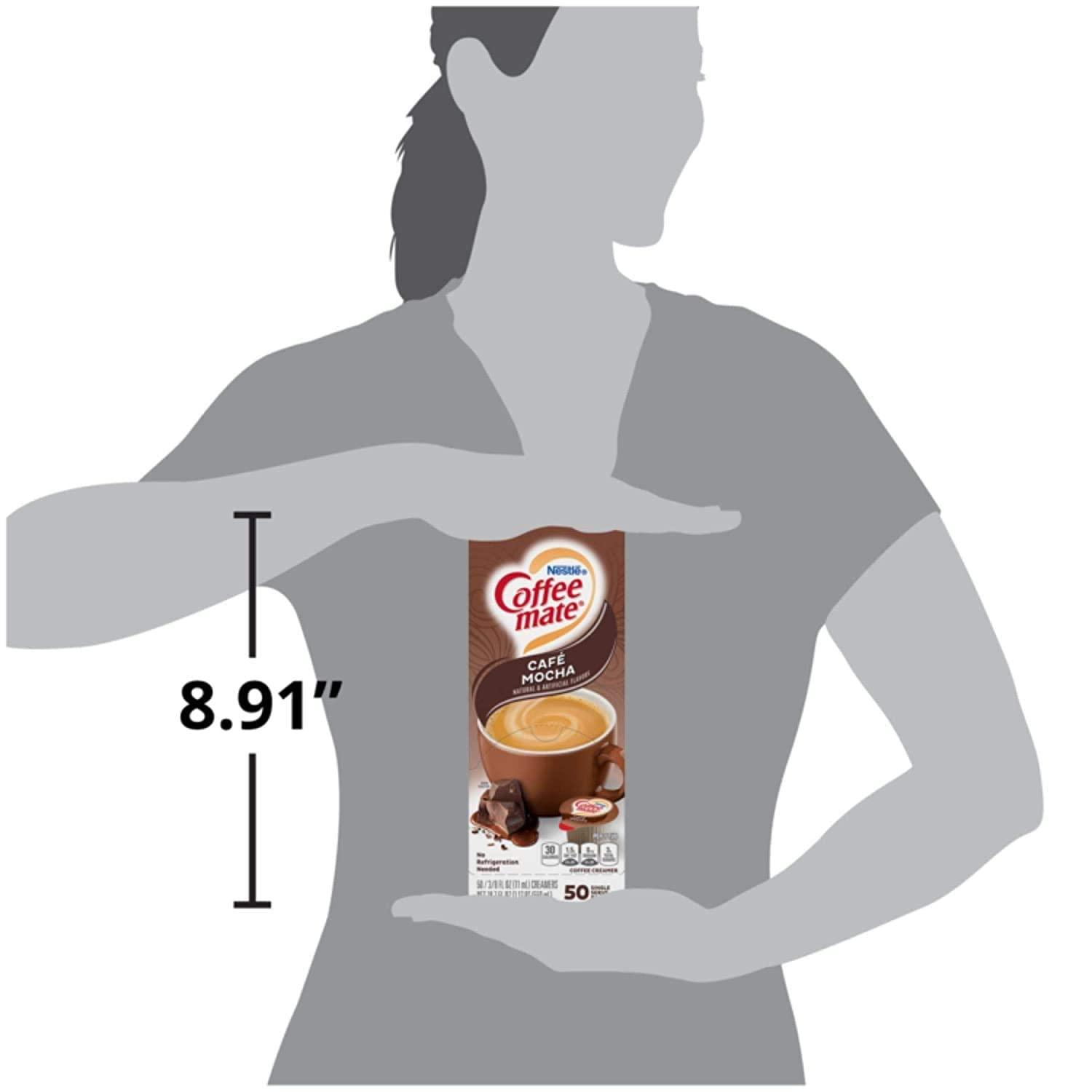 Coffee mate Liquid Coffee Creamer, Cafe Mocha, 0.38 oz Mini Cups, 50/Box