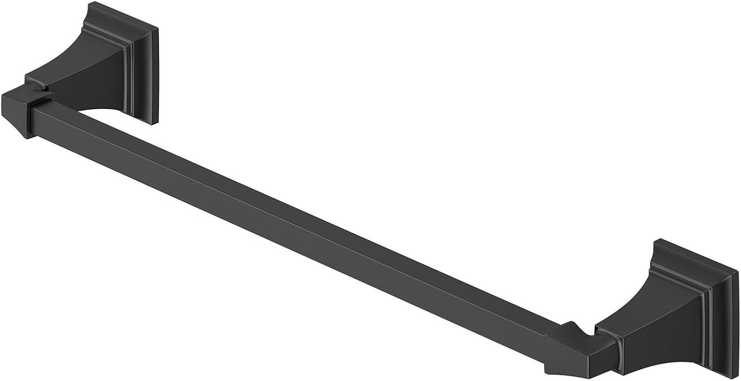 Matte Black Wall Mounted Towel Bar with Crown Molding Design