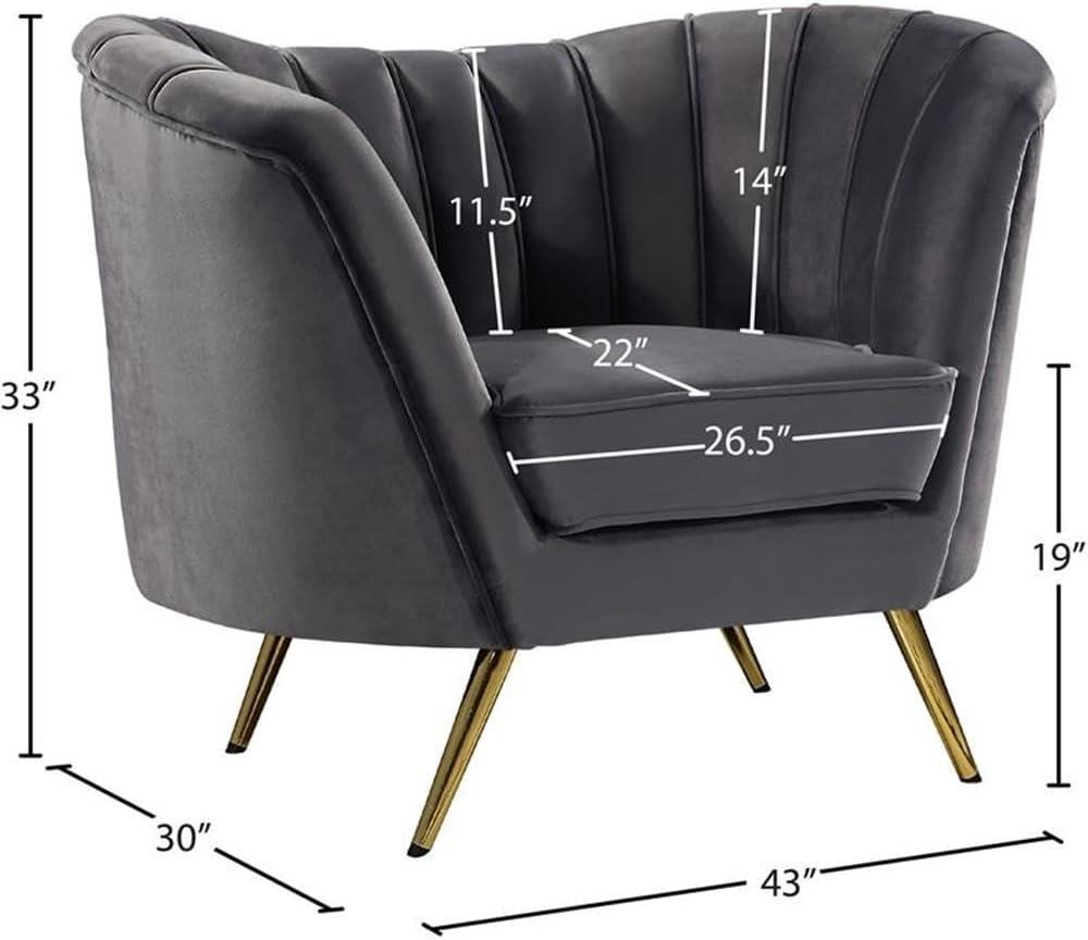 Meridian Furniture Margo Grey Velvet Chair