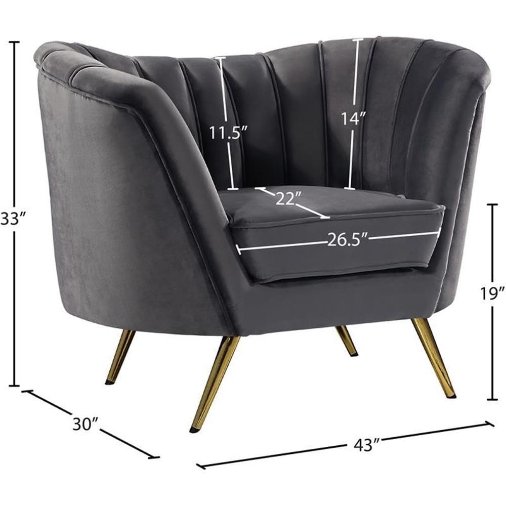 Meridian Furniture Margo Grey Velvet Chair