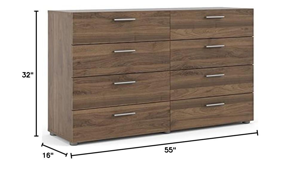 Tvilum Austin 8 Drawer Double Dresser, Walnut