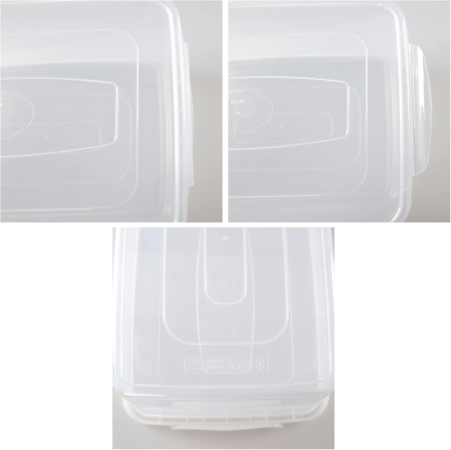 Zopnny 2-Pack Plastic Containers Box with Latching Lid, Stackable Nestable Storage Bins, Clear Pizza Dough Proofing Box, 16 Quart