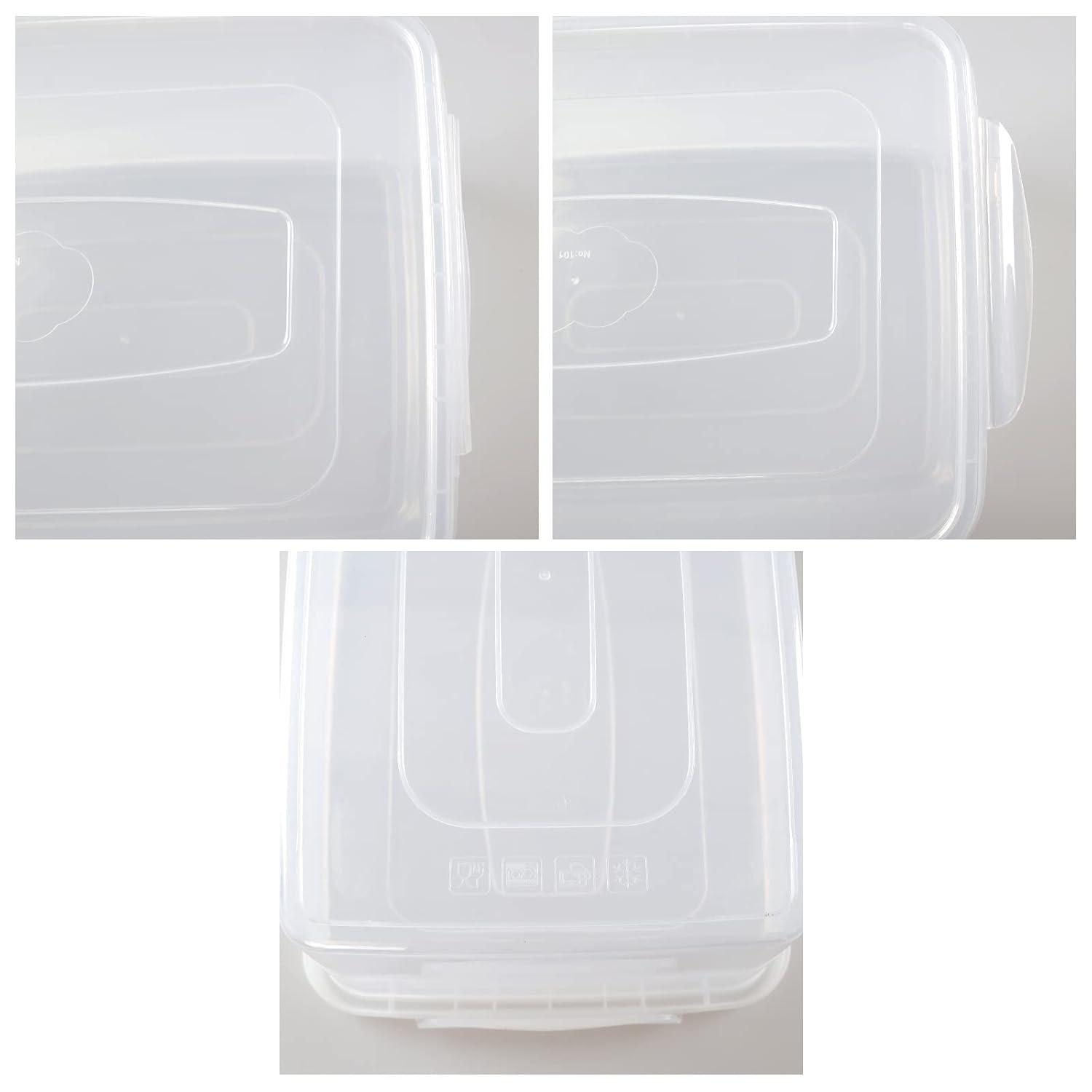 Zopnny 2-Pack Plastic Containers Box with Latching Lid, Stackable Nestable Storage Bins, Clear Pizza Dough Proofing Box, 16 Quart