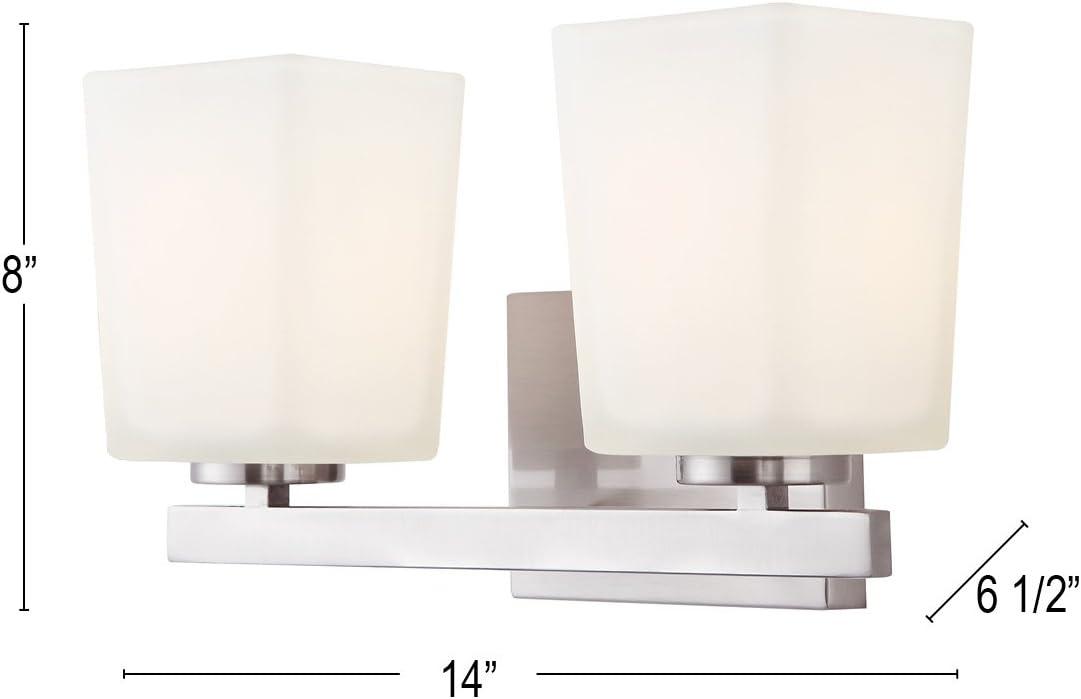 Hartley Brushed Nickel Vanity Wall Light with Dimmable Opal Glass