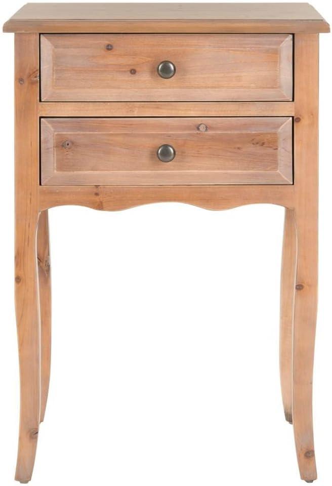 SAFAVIEH Lori End Table With Storage Drawers Red Maple