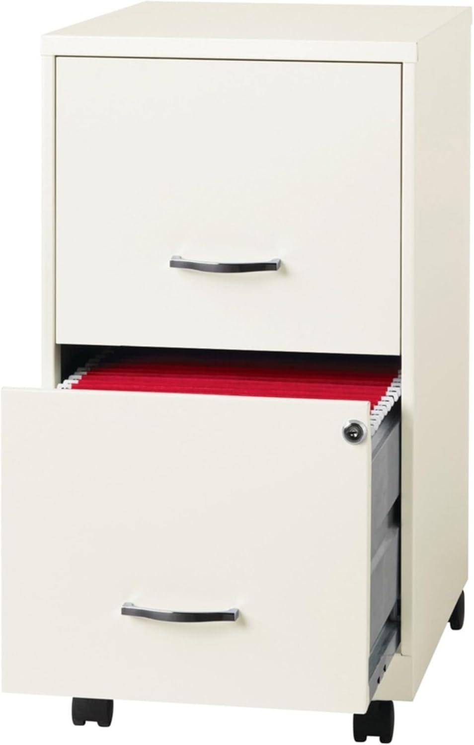 White Steel 4-Drawer Lockable Mobile File Cabinet