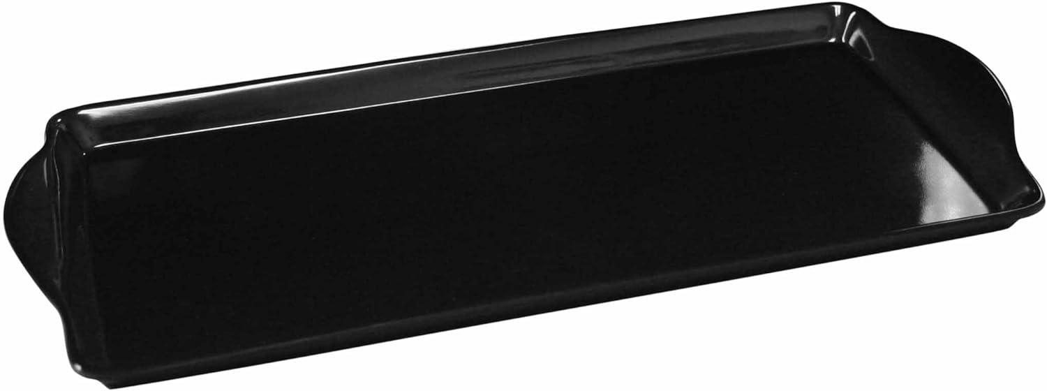 Elegant Black Melamine Rectangular Tidbit Serving Tray