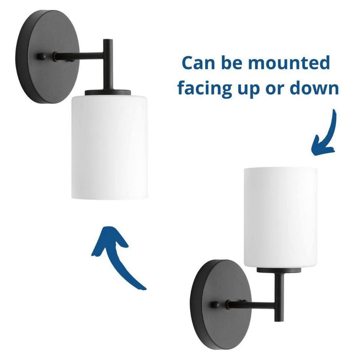 Progress Lighting Replay 1-Light Bath & Vanity, Brushed Nickel, Porcelain, Up/Down Mounting, Shade Included