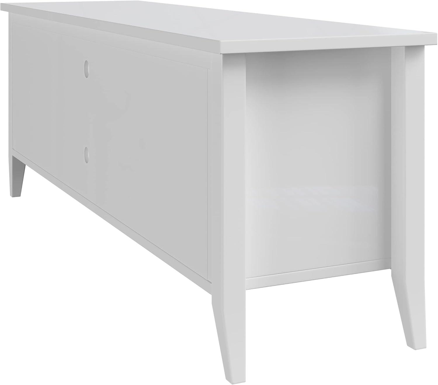 Lavish Home 55-inch TV Stand with 2 Cubbies and 2 Open Shelves (White)