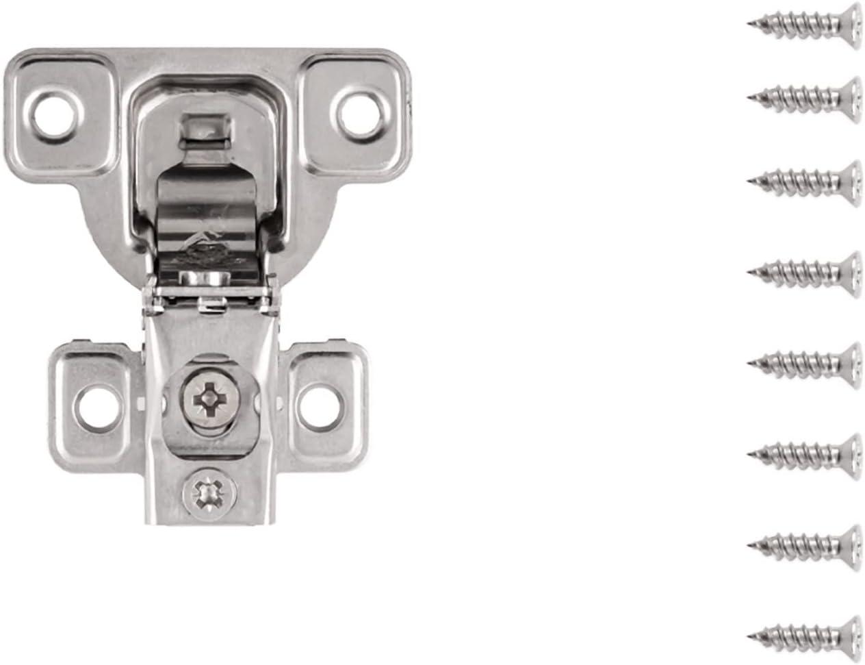 Polished Nickel 3/4 Inch Overlay Concealed Cabinet Door Hinge