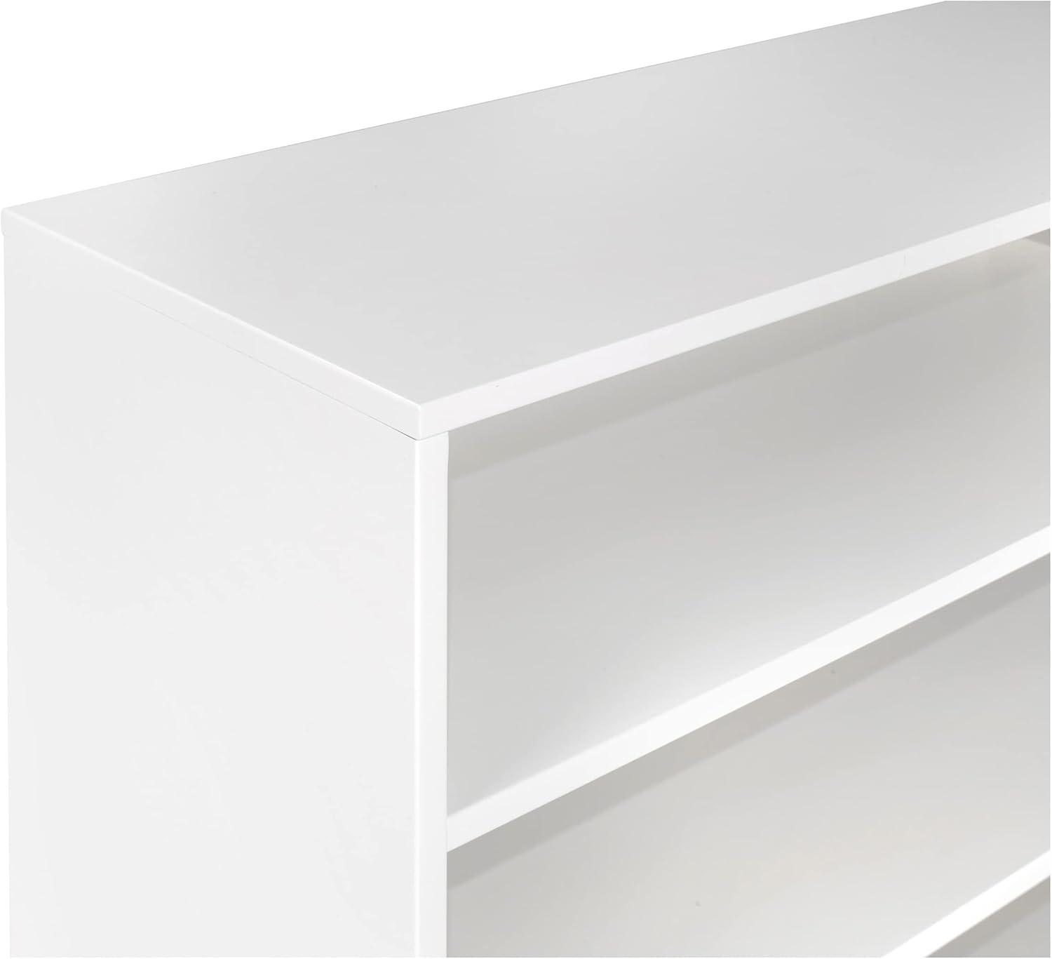 White Wood Adjustable 3-Shelf Kids Bookcase