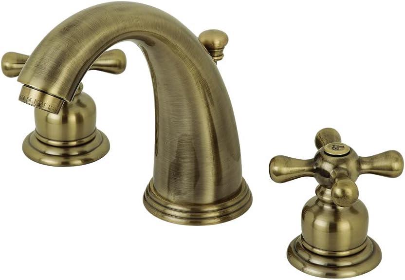 Kingston Brass Victorian Two-Handle 3-Hole Deck Mount Widespread Bathroom Faucet with Retail Pop-Up Drain