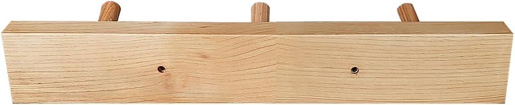 CONSDAN Coat Rack Wall Mount, USA Grown Hickory Coat Hooks with 3 Hooks, Wooden Coat Hanger Wall Mount for Hanging Coats, Jacket, Clothes, Hat, Natural Hickory