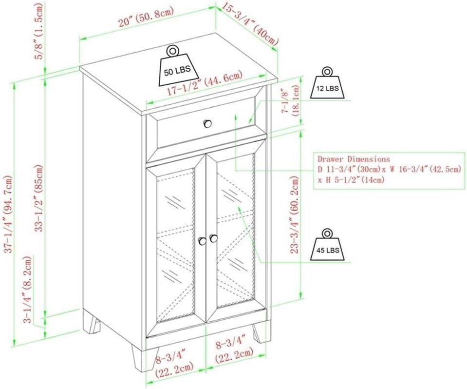 Walker Edison Mission 1-Drawer 2-Door Bar Cabinet, English Oak