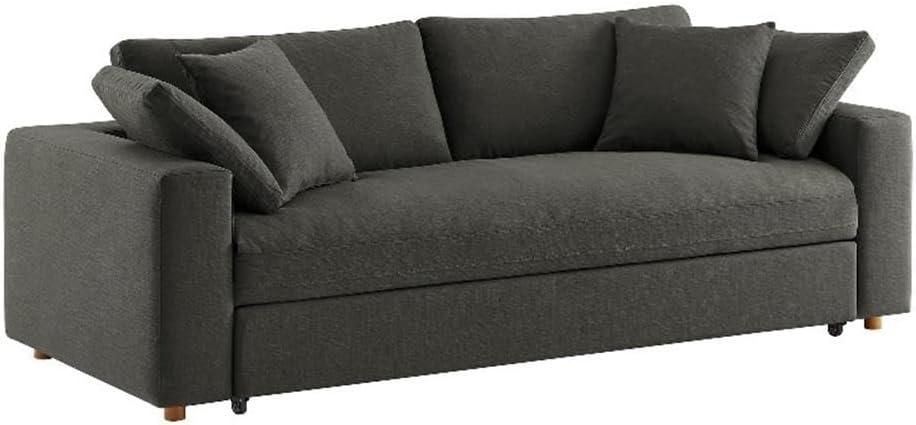 Modway Commix Down Filled Overstuffed Sleeper Sofa In Pure White