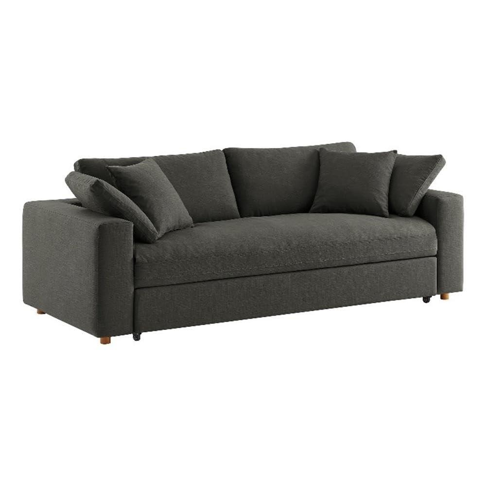 Modway Commix Down Filled Overstuffed Sleeper Sofa In Pure White