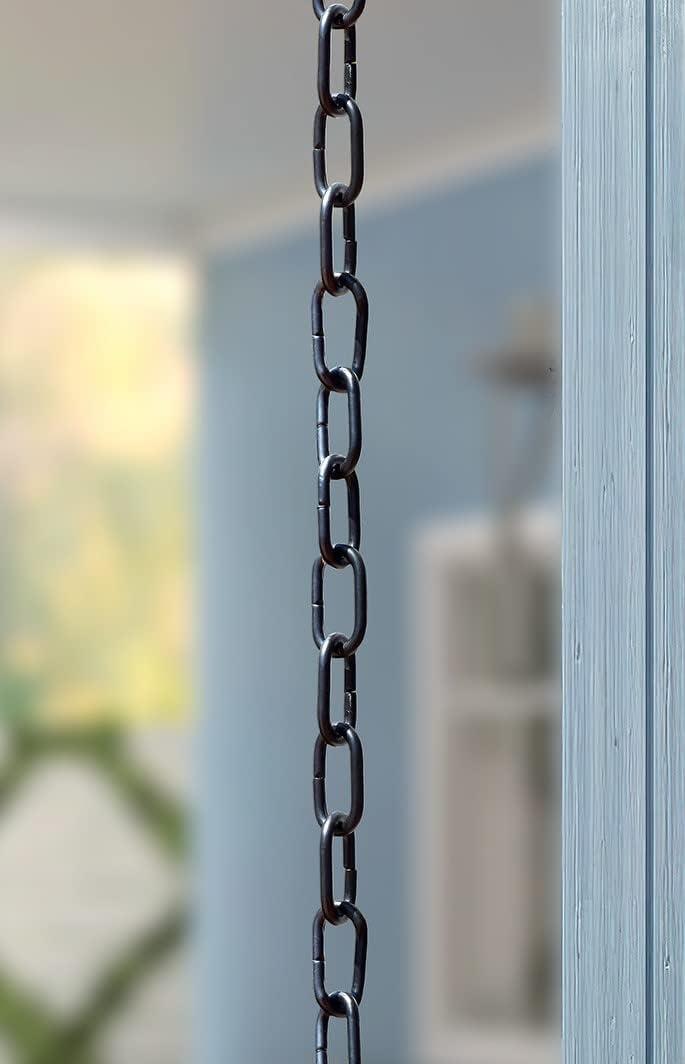 8.5-Foot Black Aluminum Traditional Link Rain Chain