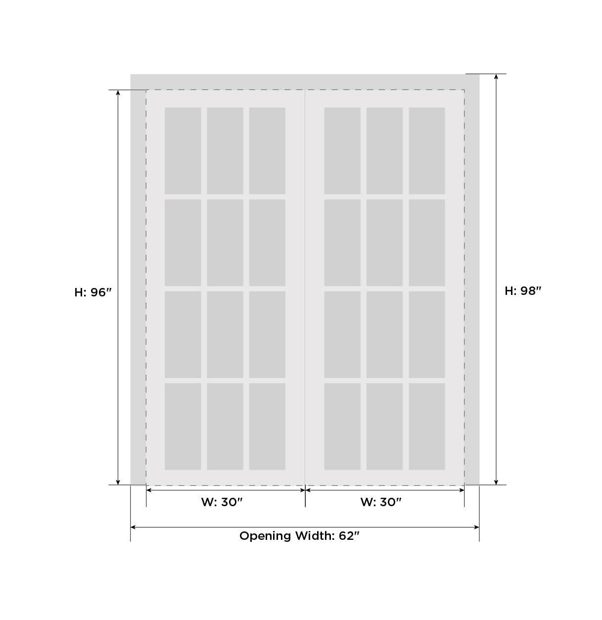SARTODOORS 2132 Solid + Manufactured Wood Paneled French Doors