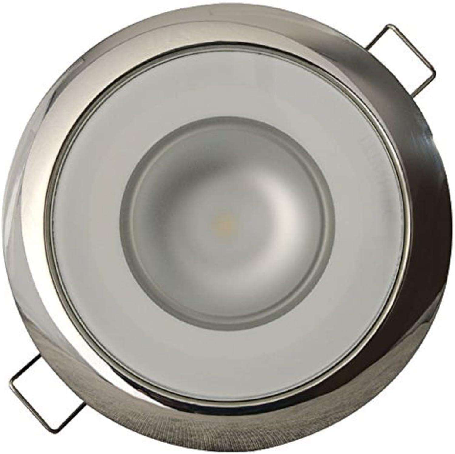 Lumitec Mirage - Flush Mount Down Light - Glass Finish/Polished SS Bezel - White Non-Dimming