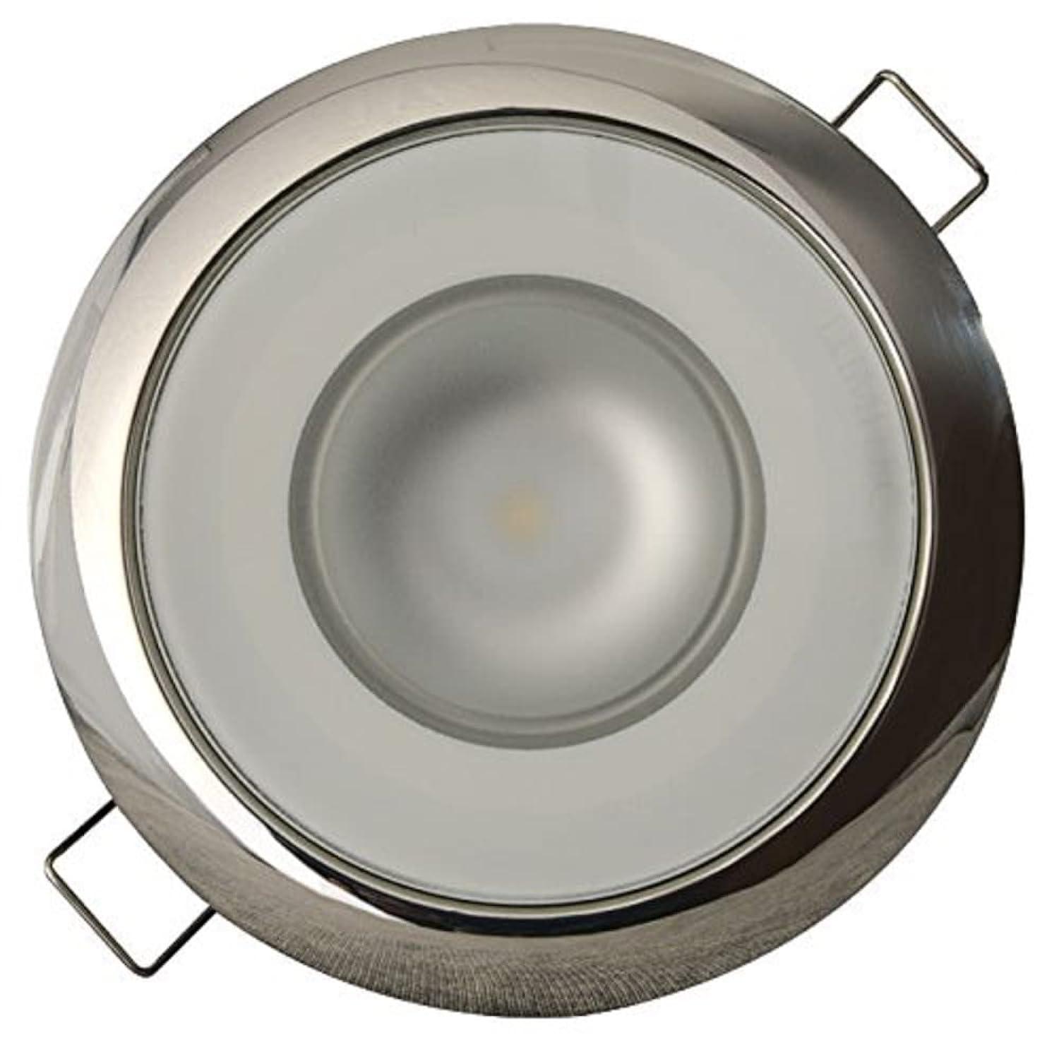 Lumitec Mirage - Flush Mount Down Light - Glass Finish/Polished SS Bezel - White Non-Dimming