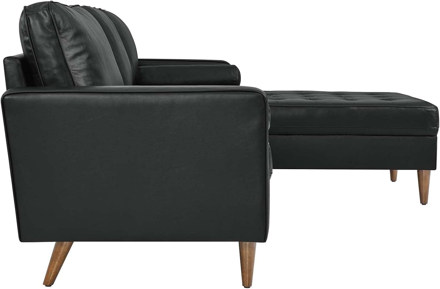 Valour 98" Leather Sectional Sofa Black