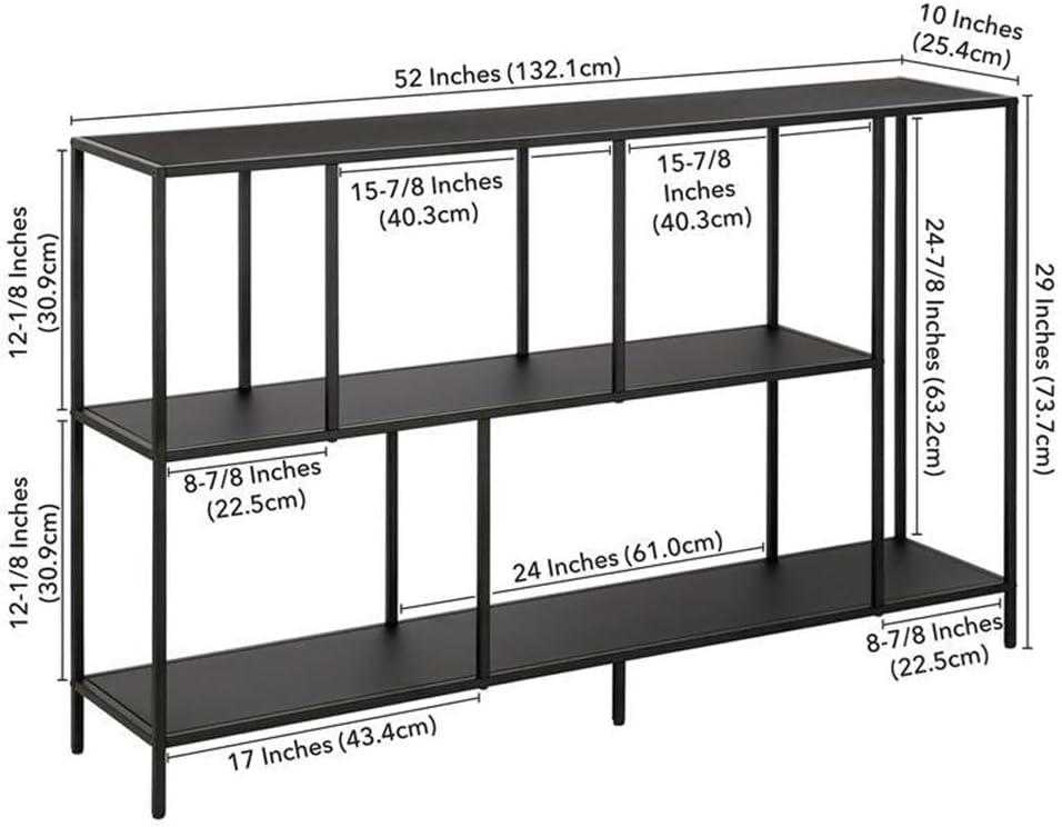 Evelyn&Zoe Winthrop 52" Wide Rectangular Console Table, Blackened Bronze