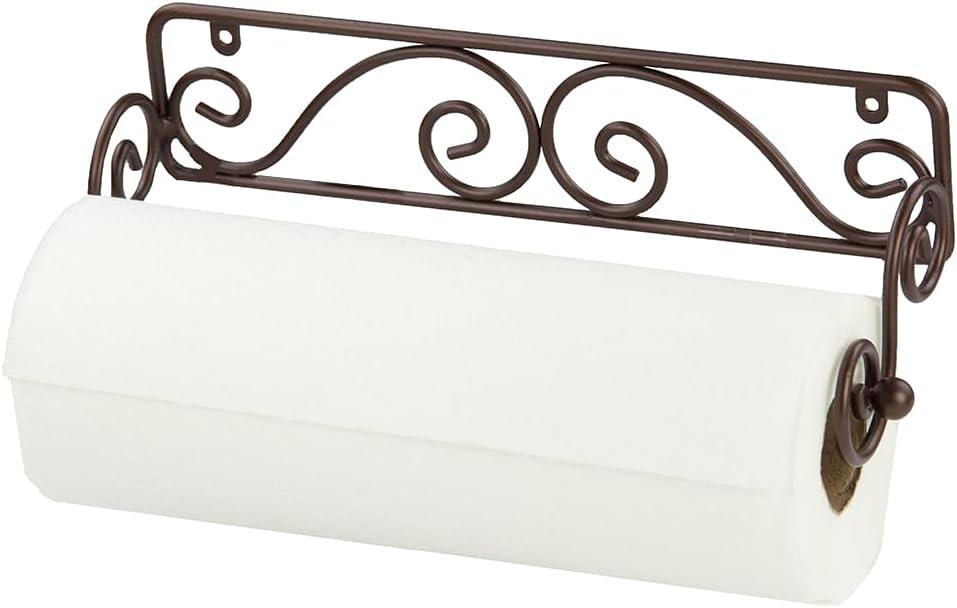 Bronze Scroll Design Wall Mounted Steel Paper Towel Holder