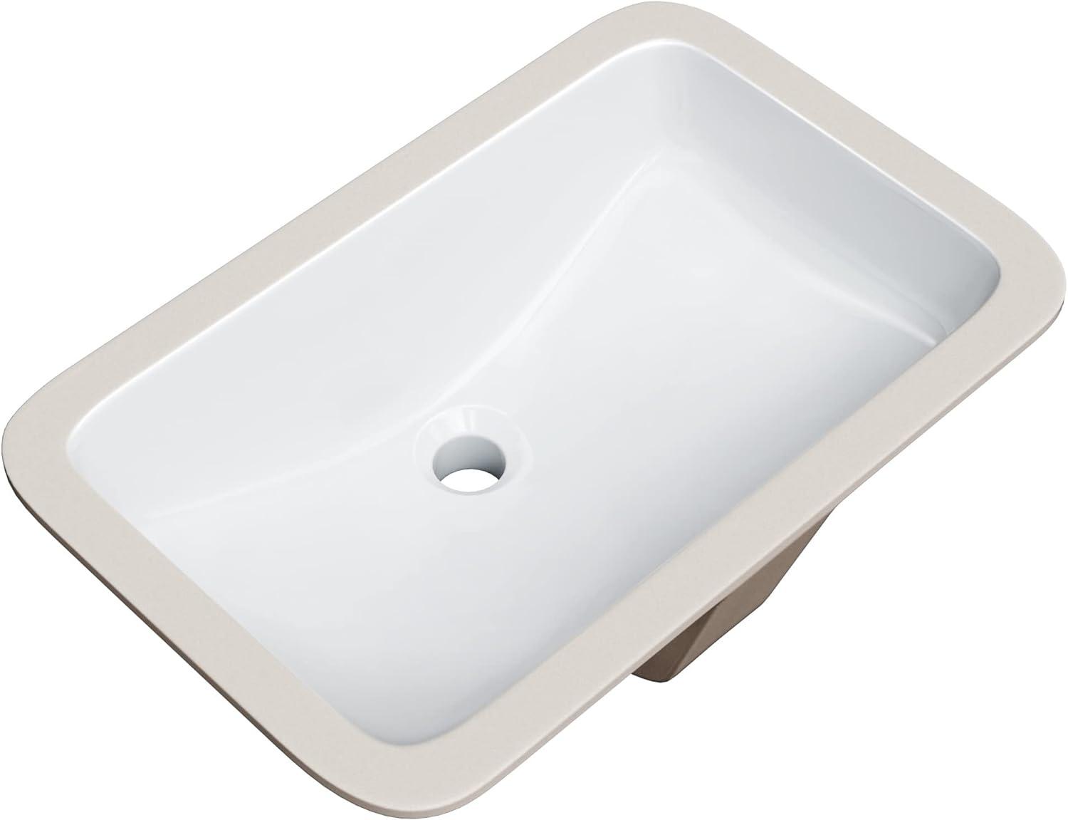 Vanessa Jane Elegant White Ceramic Undermount Bathroom Sink