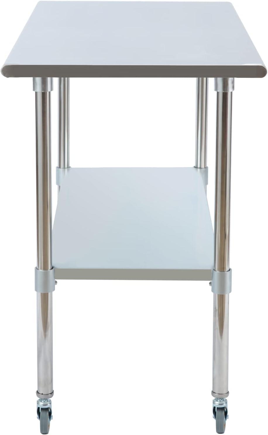 Amgood Stainless Steel Table With Wheels