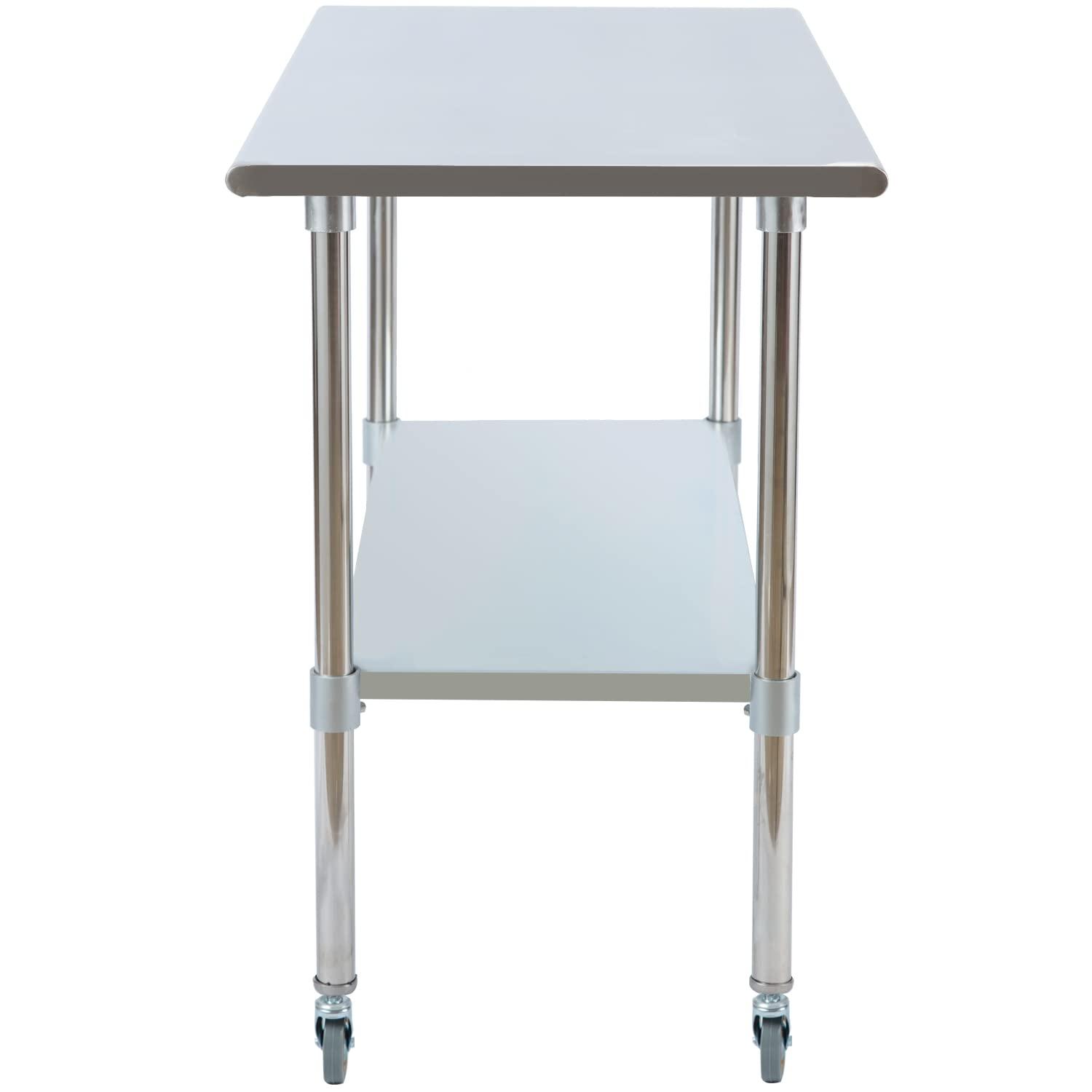Amgood Stainless Steel Table With Wheels