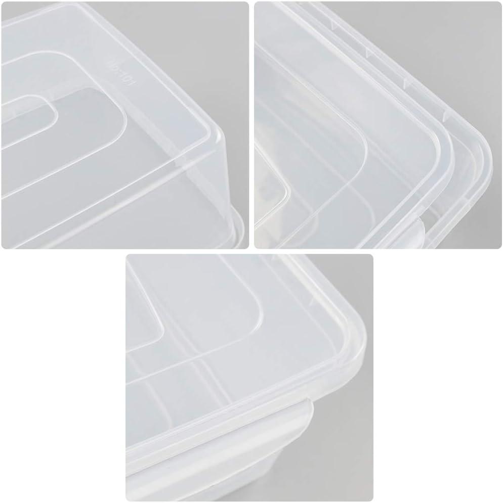 Zopnny 2-Pack Plastic Containers Box with Latching Lid, Stackable Nestable Storage Bins, Clear Pizza Dough Proofing Box, 16 Quart