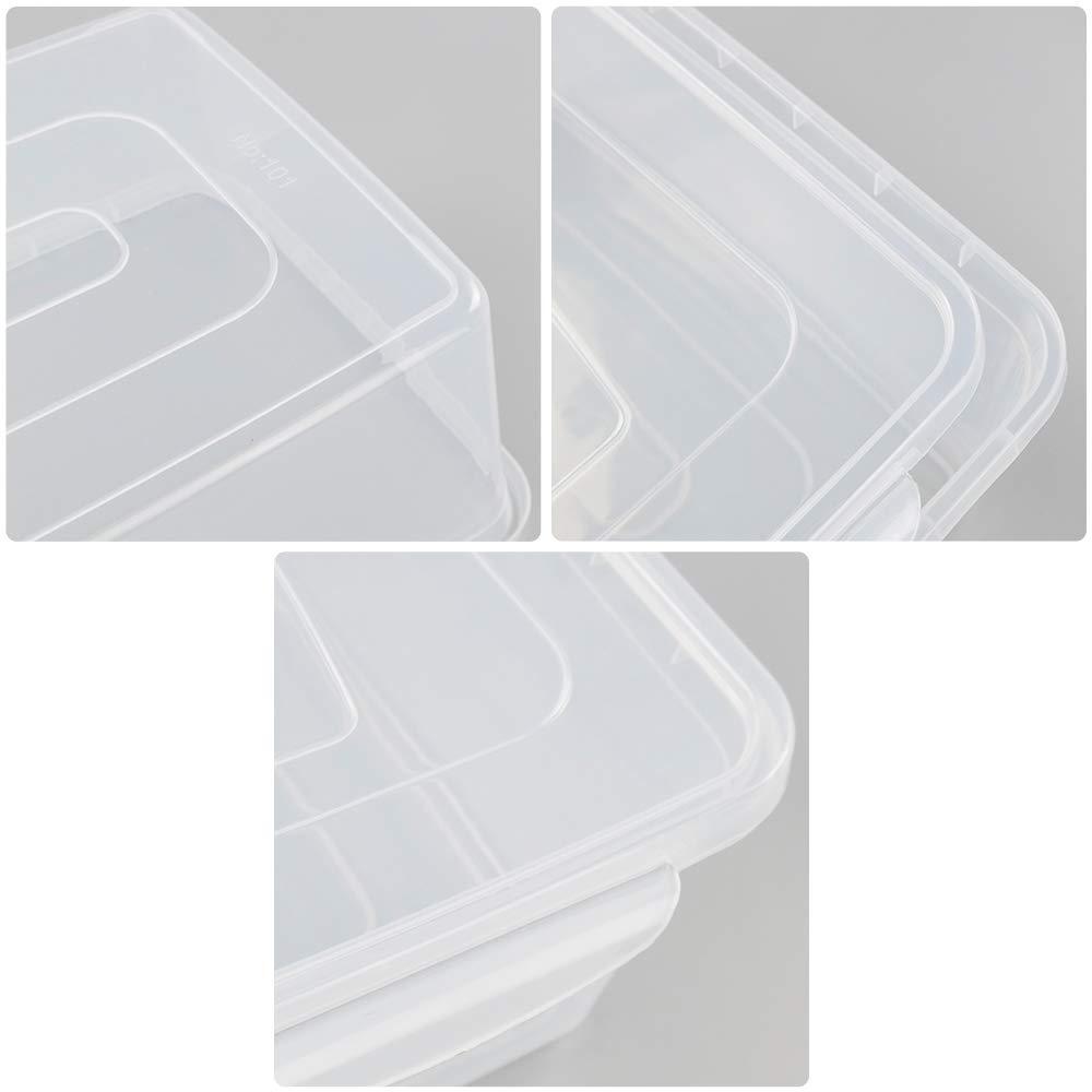 Zopnny 2-Pack Plastic Containers Box with Latching Lid, Stackable Nestable Storage Bins, Clear Pizza Dough Proofing Box, 16 Quart
