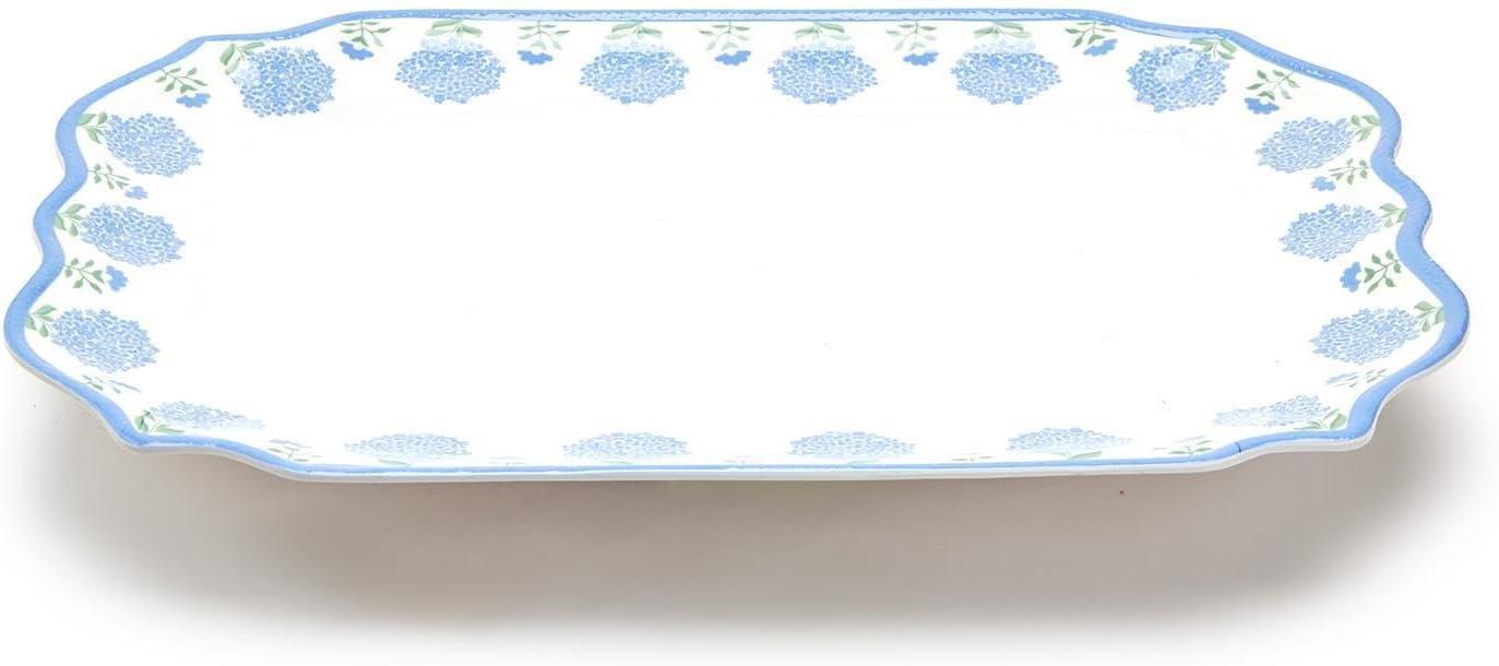 Hydrangea Blue and White Melamine Serving Platter