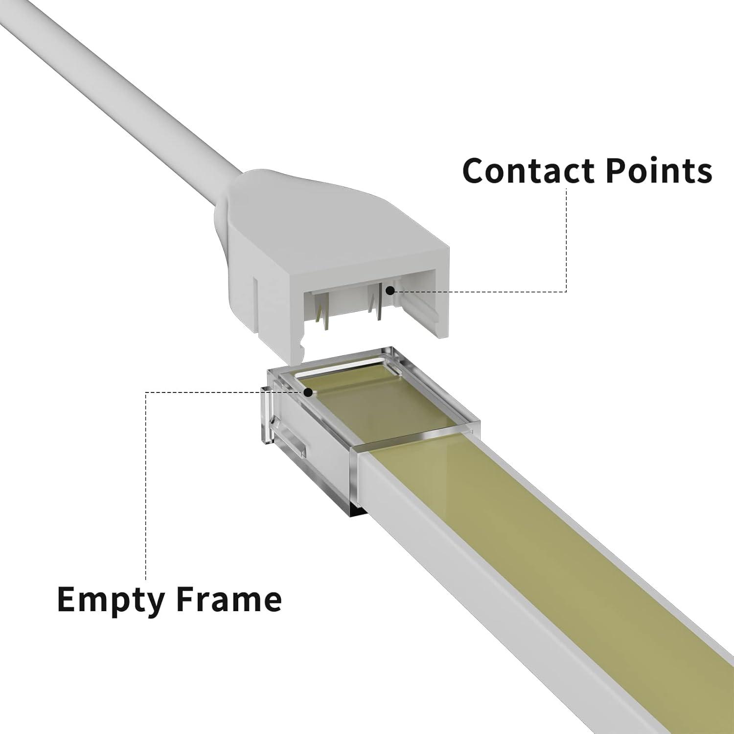 PAUTIX Connectors for IP68 Waterproof COB LED Strip Light,LED Extension Connector Kit,4 Transparent Gapless Combination Connectors,2 Pairs Dual End Jumpers,2 Pairs Strip-to-Wire Connectors