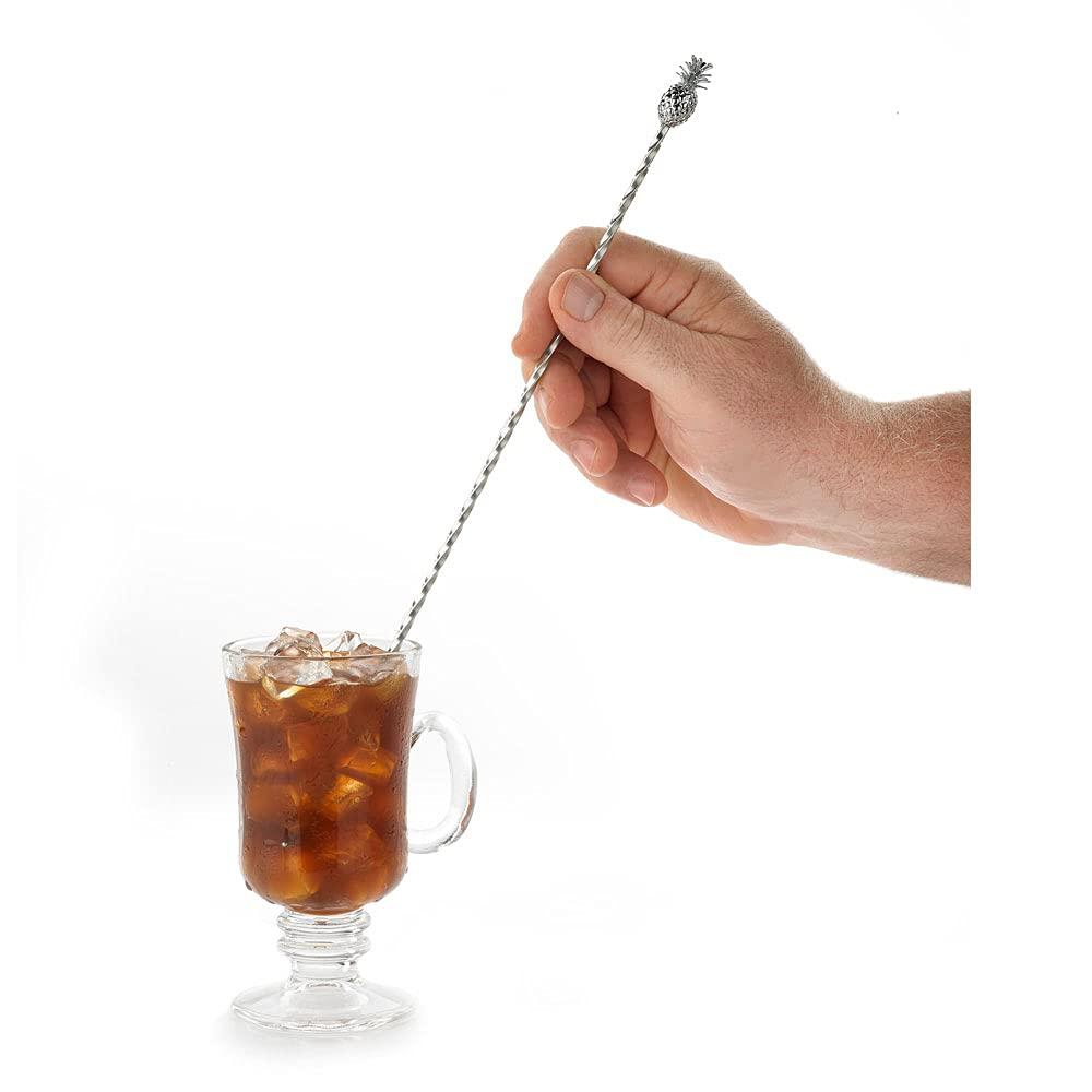 Silver Stainless Steel Pineapple Swizzle Stick, 13.38 inches