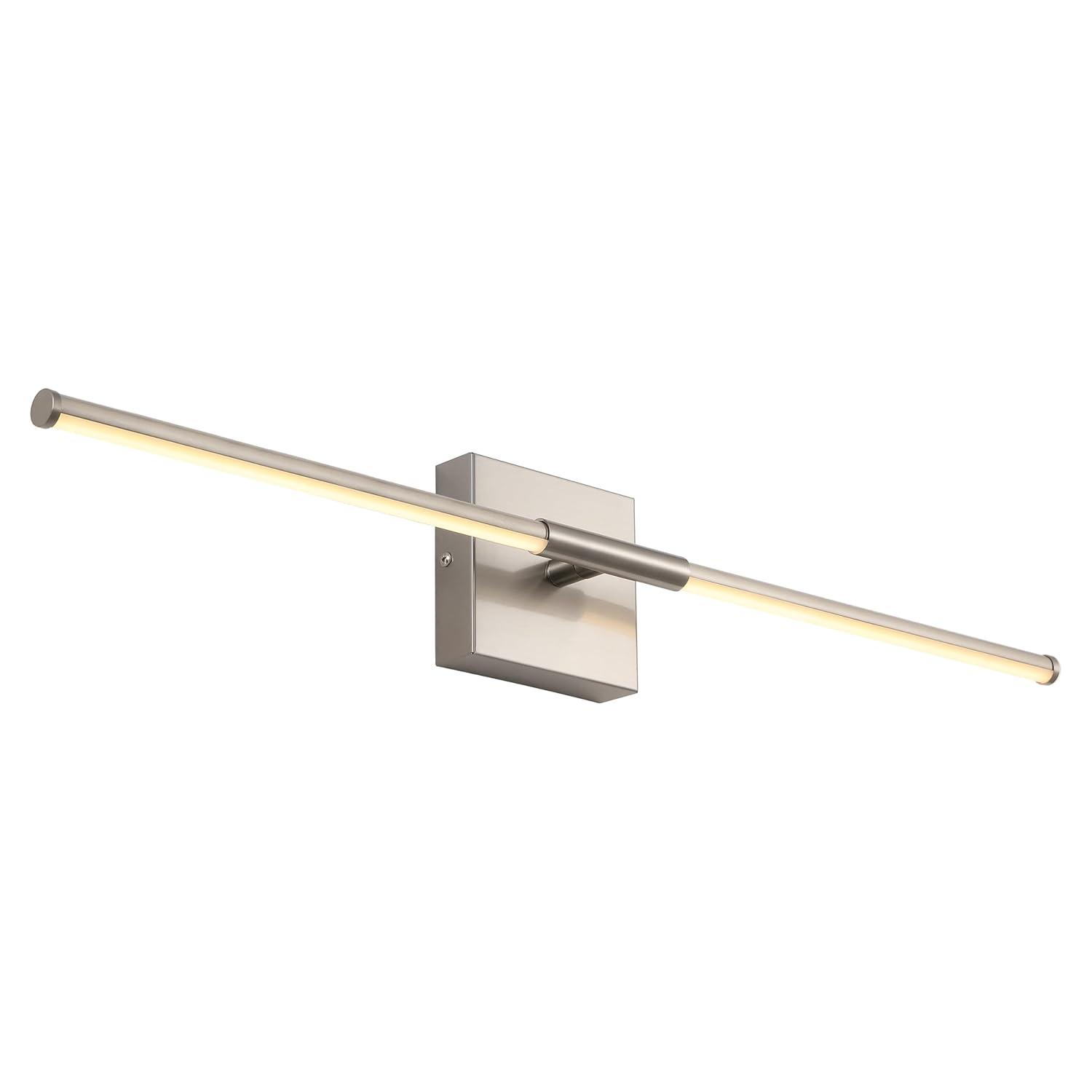 JONATHAN Y Makena 28" Modern Minimalist Dimmable Integrated LED Metal Wall Sconce, Nickel