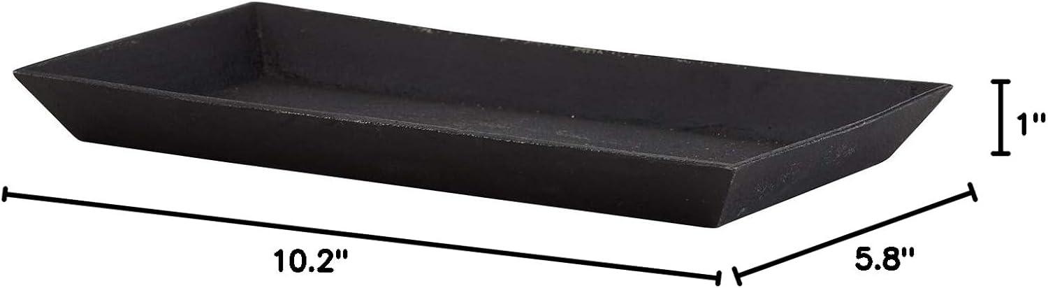 Rectangular Black Cast Iron Serving Tray, 10.2 x 5.8 Inches