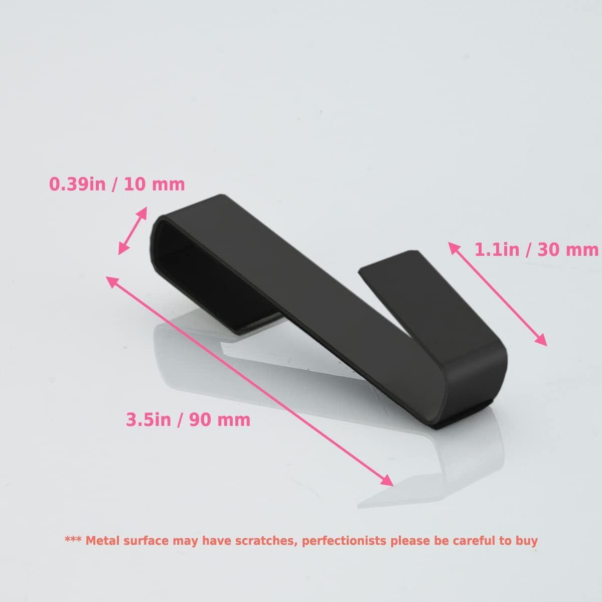 Matte Black Stainless Steel Over Glass Door Hook Set