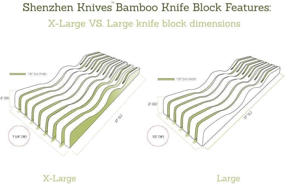 Large Bamboo In-Drawer Knife Block with 11 Slots