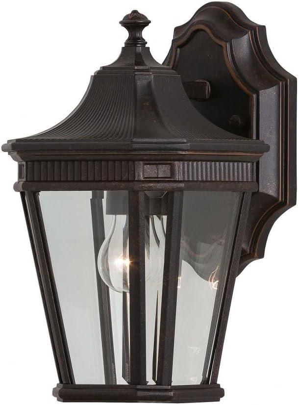Cotswold Lane Grecian Bronze 1-Light Outdoor Lantern with Clear Beveled Glass