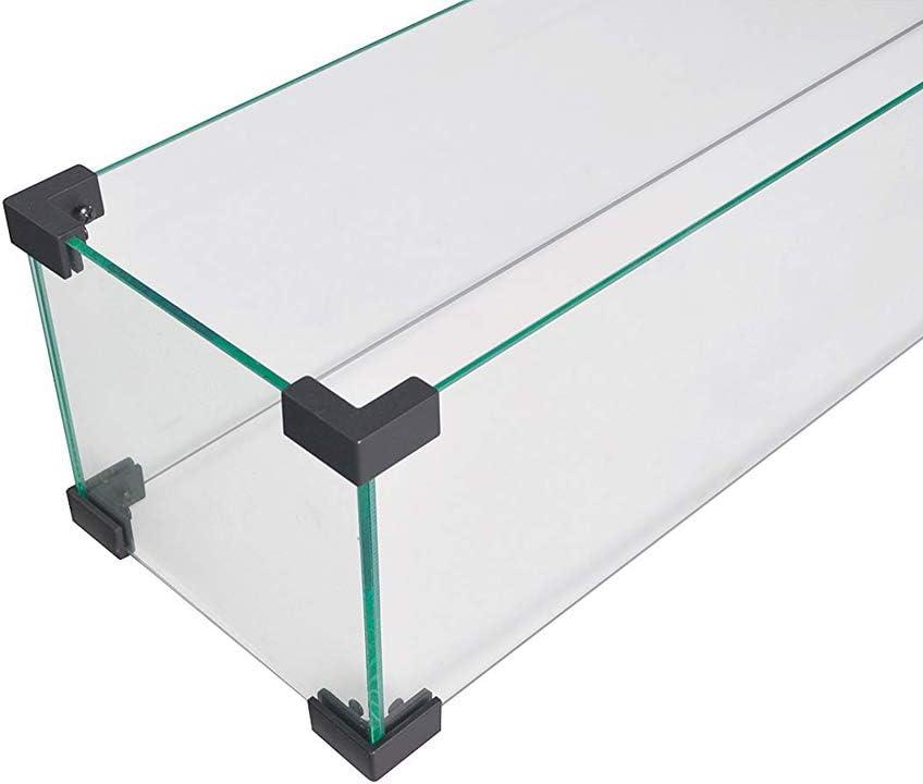 LEGACY HEATING Glass Wind Guard for Rectangular Fire Table by (model-CDFP-rw) …