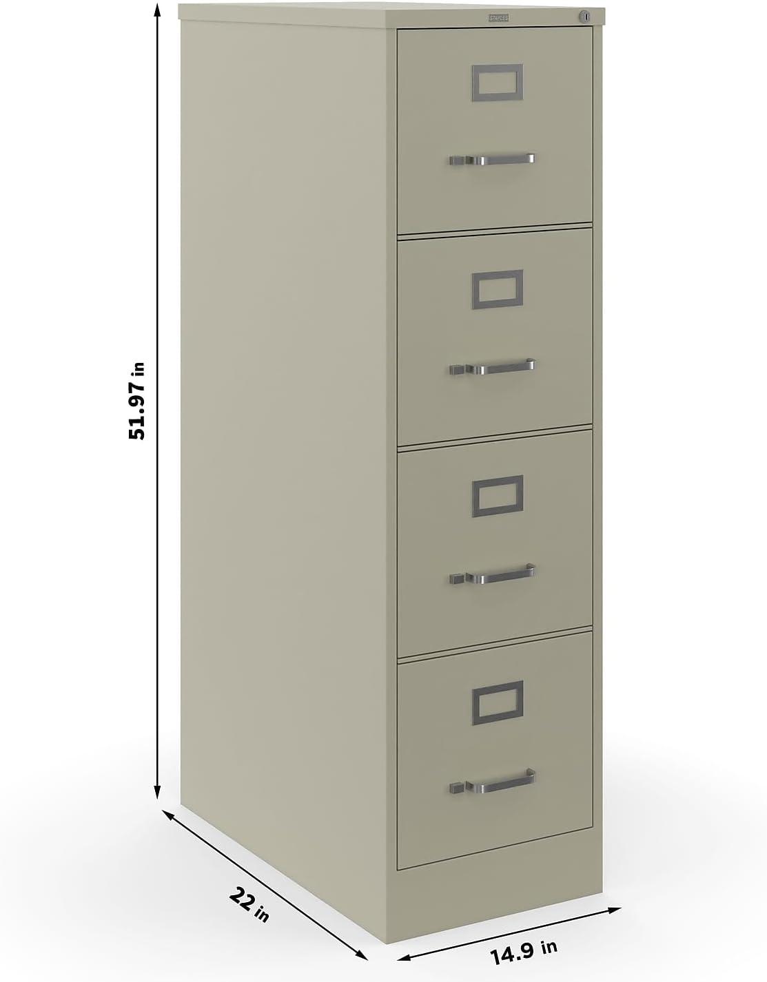 Putty Beige 4-Drawer Lockable Vertical File Cabinet