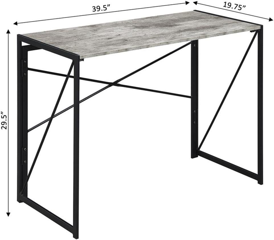 Convenience Concepts 29.50 inches Tall Xtra Folding Desk, Faux Birch/Black, All ages