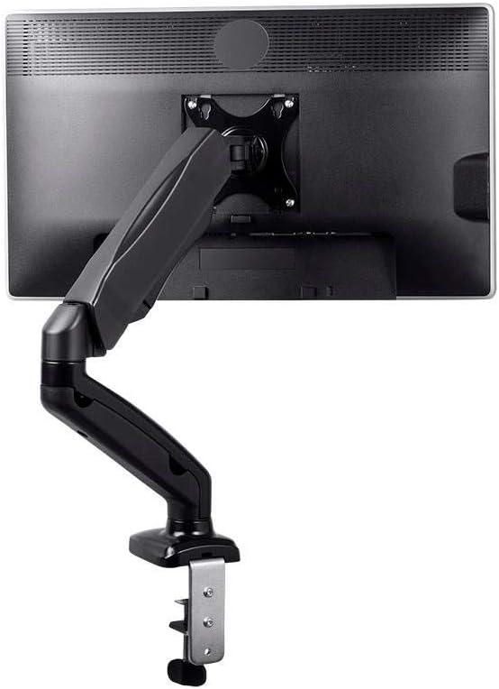 Black Adjustable Steel and Aluminum Single Monitor Desk Mount