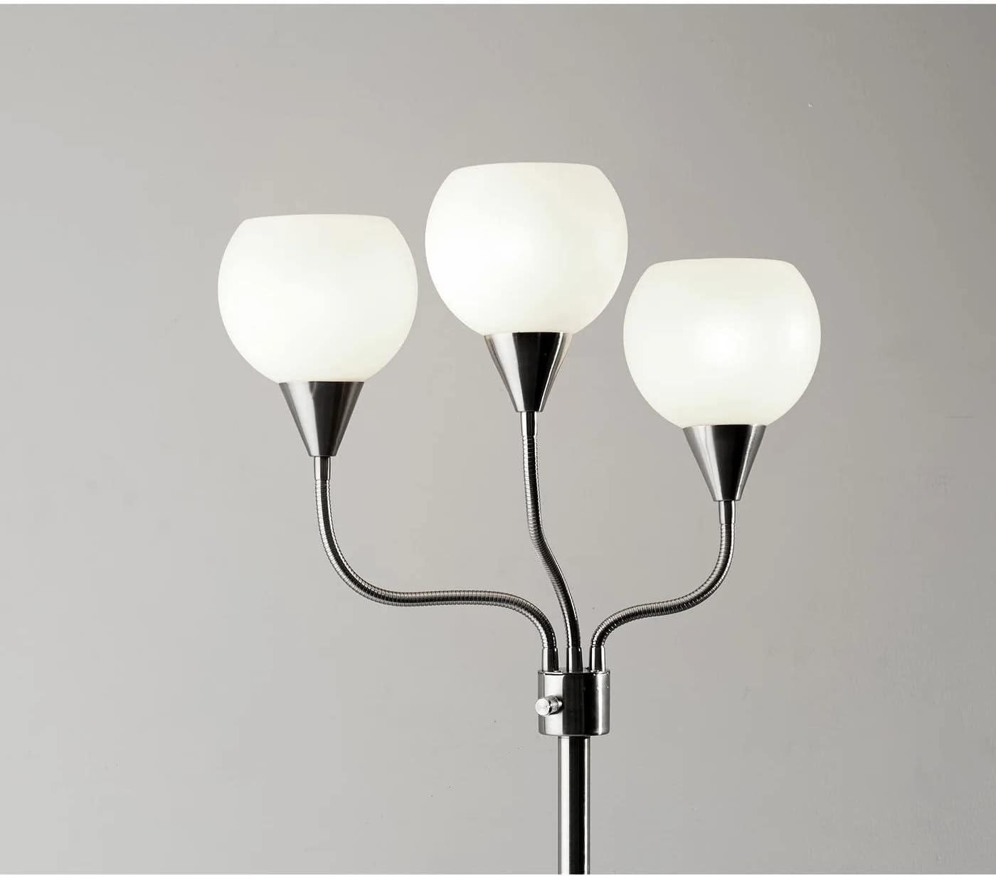 65.5" Phillip 3-Arm Floor Lamp Steel - Adesso: Modern Standing Light, ETL Listed, No Bulb Included