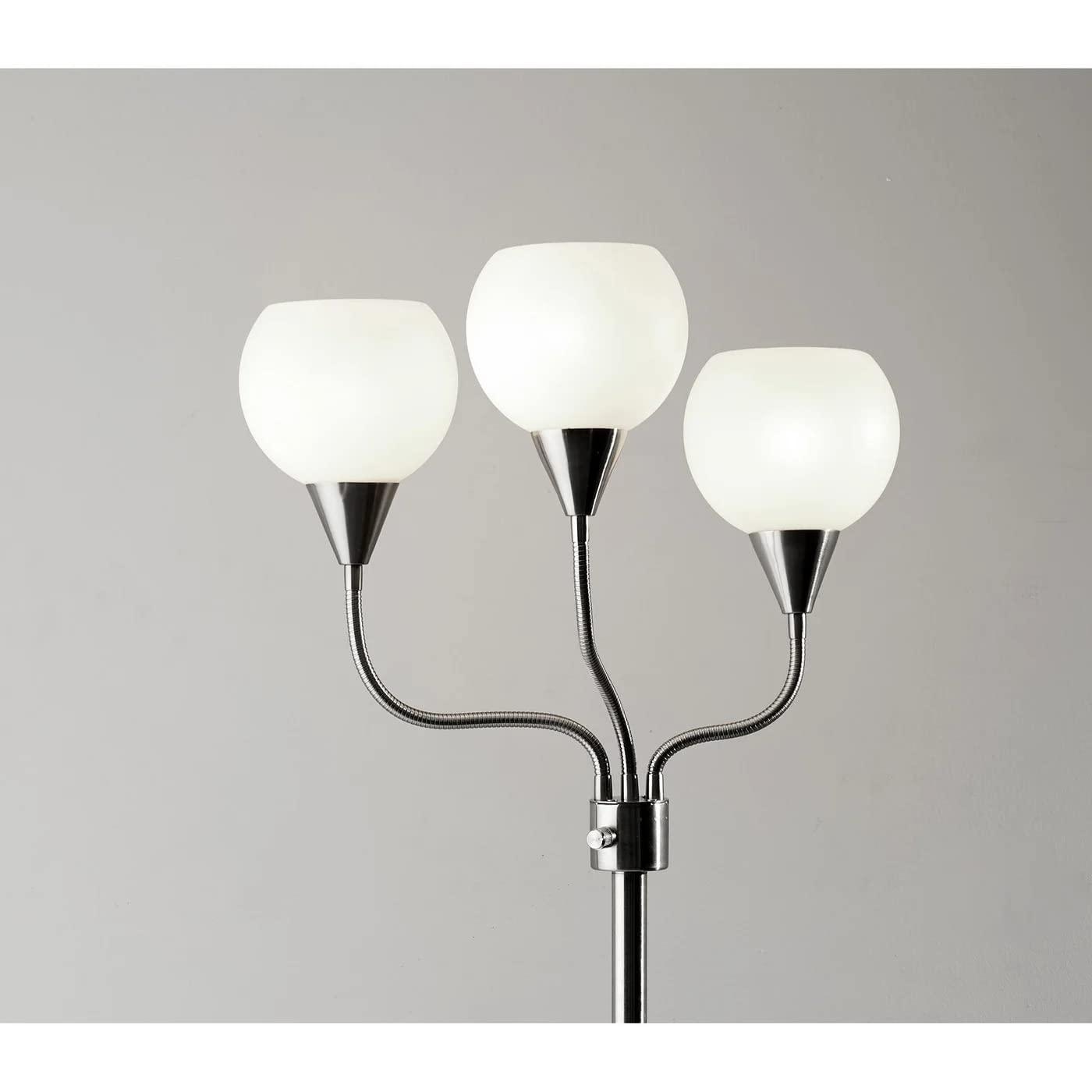 65.5" Phillip 3-Arm Floor Lamp Steel - Adesso: Modern Standing Light, ETL Listed, No Bulb Included